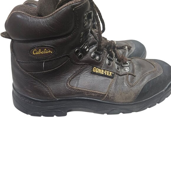 Cabelas Gore-Tex Brown Leather Mens Hiking Boots Size 9 - Picture 3 of 11